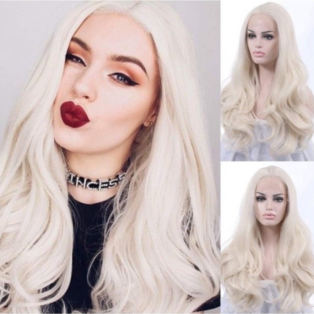24” Platinum Blonde Lace Front Body Wavy  Wig NEW